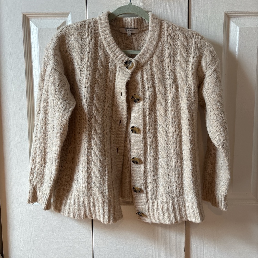 Cozy Cream Cable Knit Cardigan